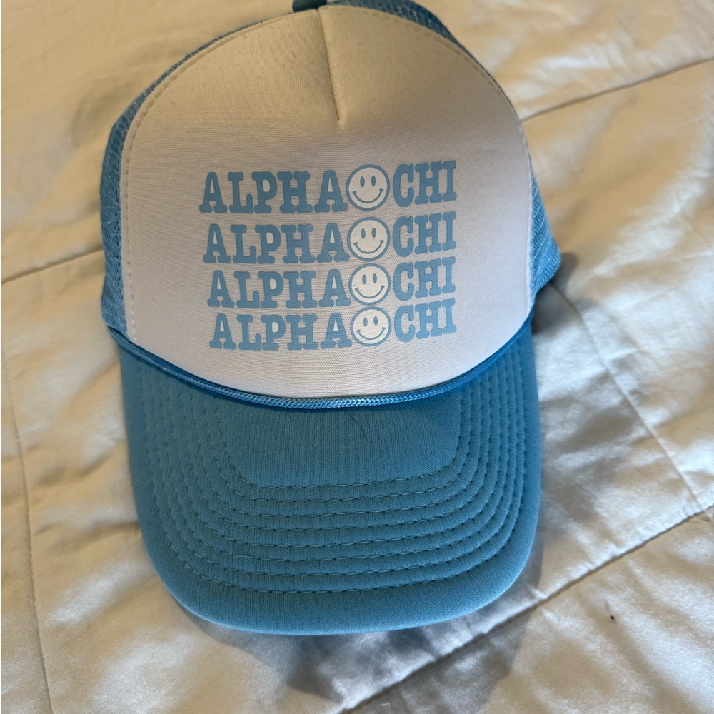Alpha Chi Blue and White Trucker Hat